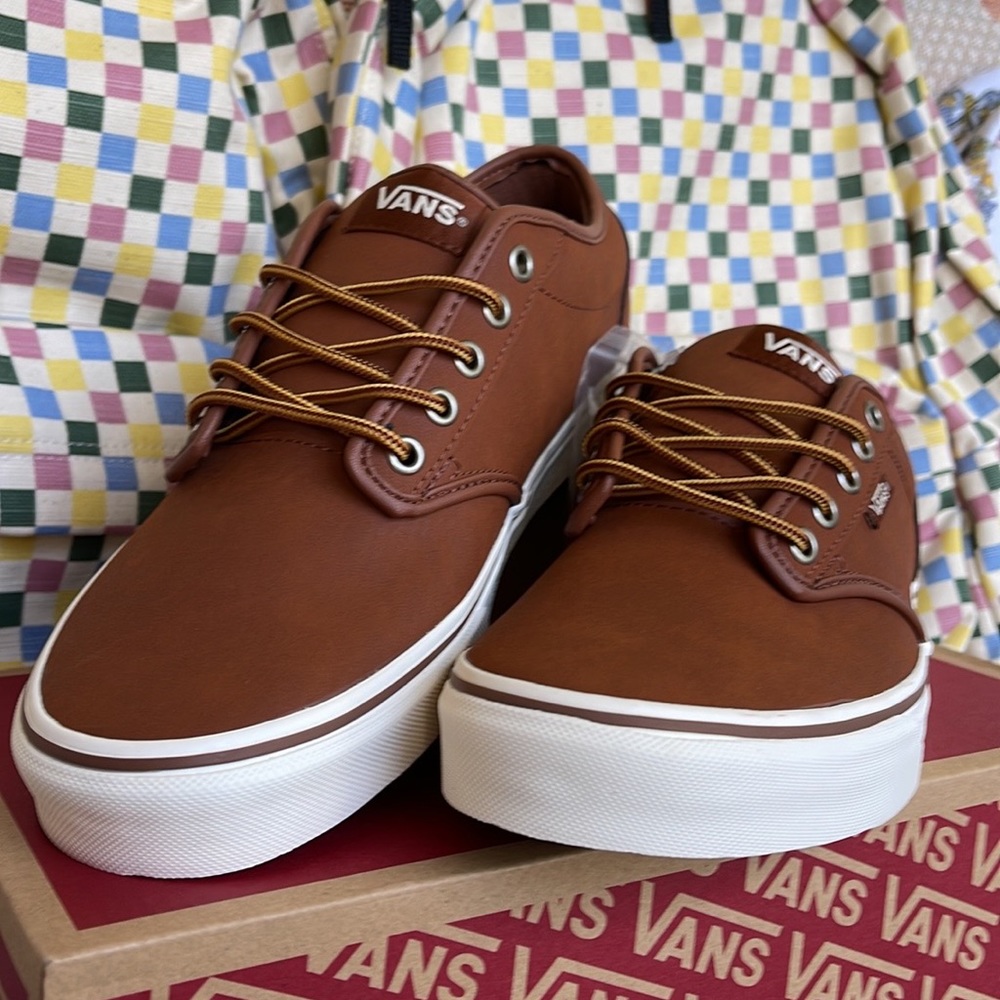 Vans Men’s Atwood (Leather)Brown/Marshmallow VN0A327LLYV Sneakers - Picture 4 of 16